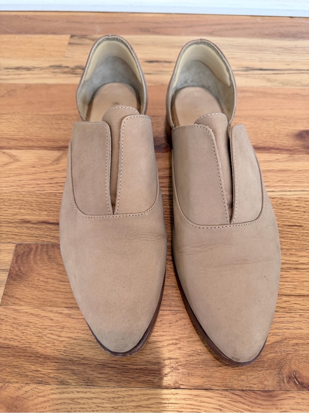 Nisolo Emma d’Orsay Oxford Beige Tan Slip-On Leather Loafers, Size 11 - Picture 3 of 9
